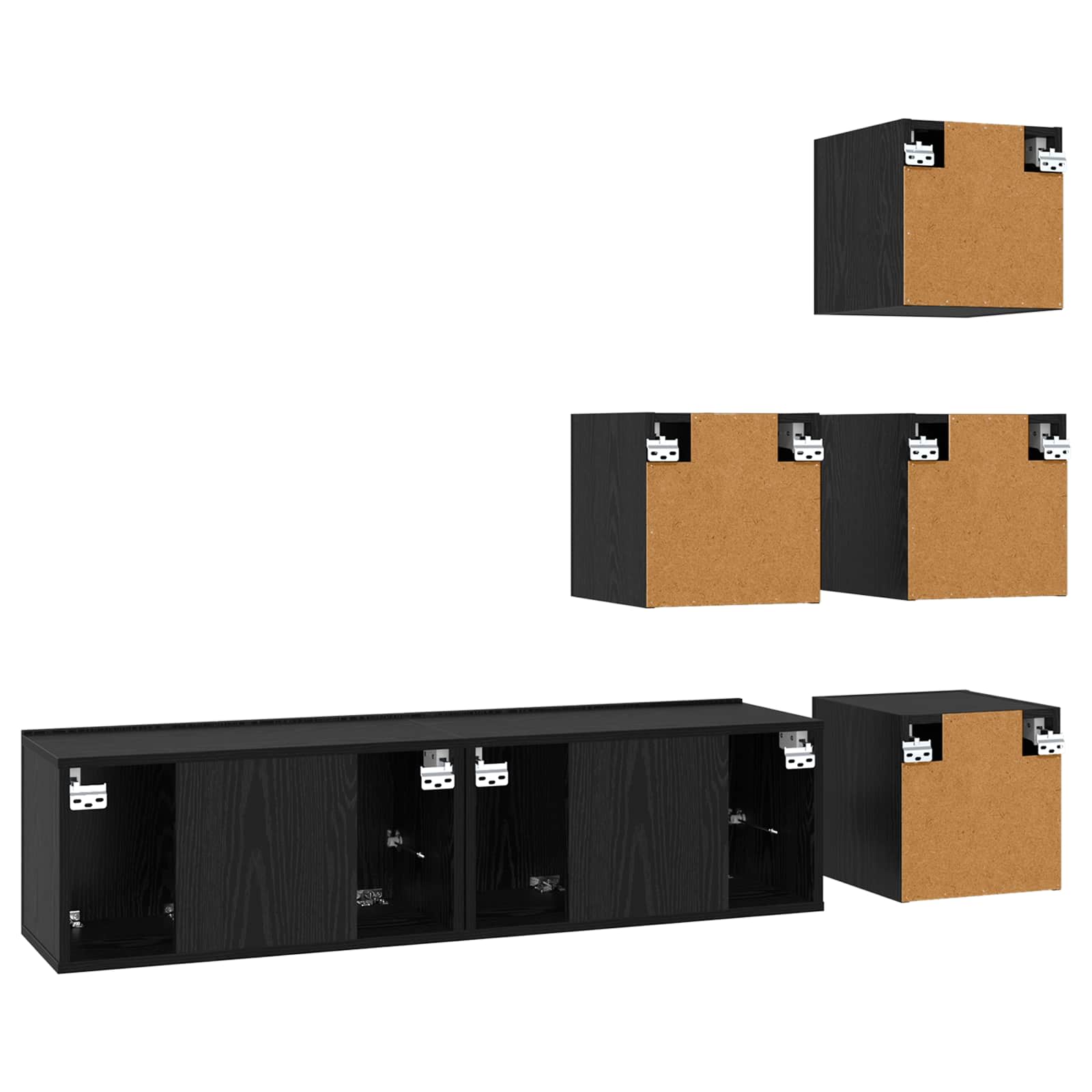 TV spintelių komplektas 6 pcs 60 x 30 x 30 cm Juodojo ąžuolo