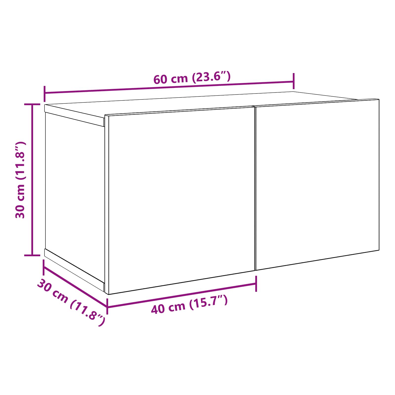 TV spintelių komplektas 6 pcs 60 x 30 x 30 cm Juodojo ąžuolo
