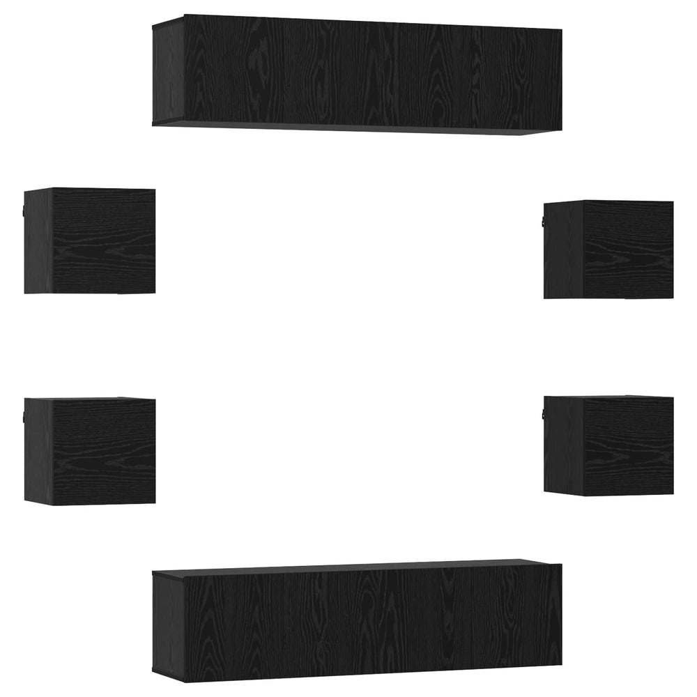 TV spintelių komplektas 8 pcs 120 x 30 x 30 cm Juodojo ąžuolo