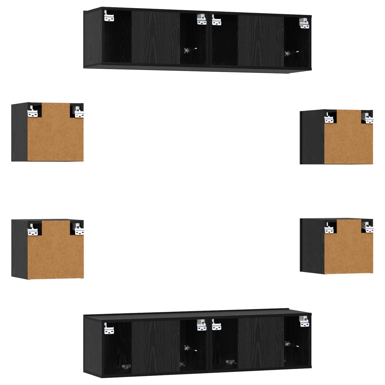 TV spintelių komplektas 8 pcs 120 x 30 x 30 cm Juodojo ąžuolo