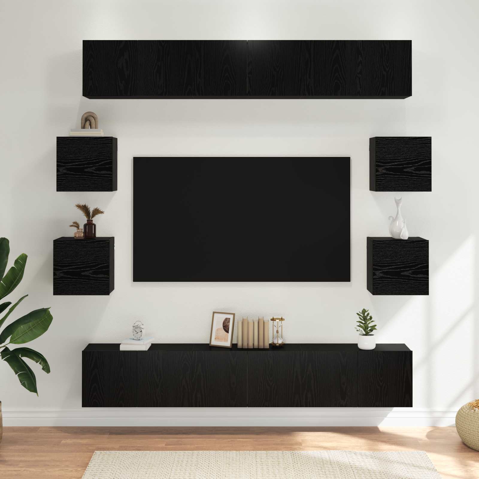 TV spintelių komplektas 10 pcs 180 x 30 x 30 cm Juodojo ąžuolo