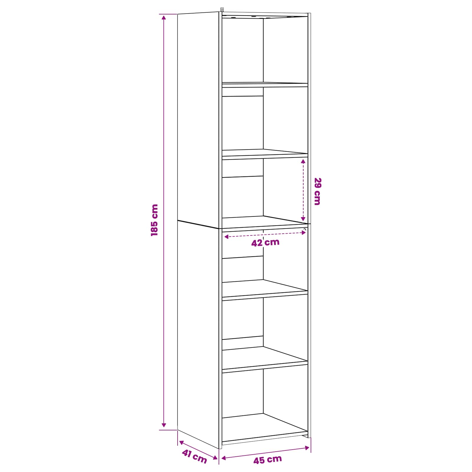 Kabalas Juodojo ąžuolo 45 x 41 x 185 cm Apdirbta mediena