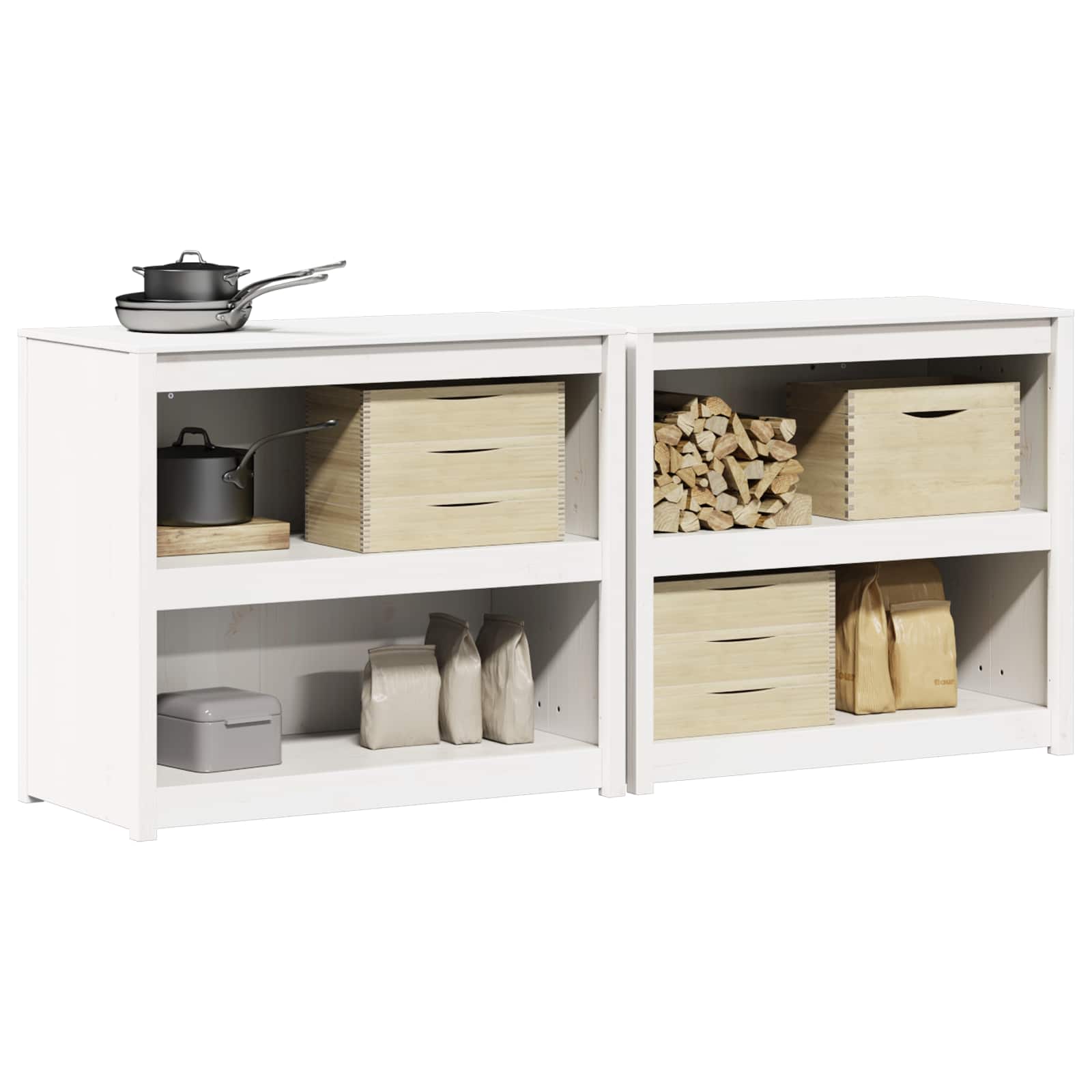 Lauko virtuvės spintelė MEPPEL 2 pcs Balta 212 x 55 x 92 cm