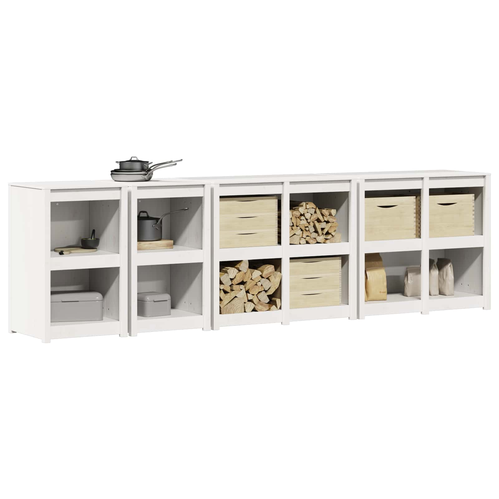 Lauko virtuvės spintelė MEPPEL 4 vnt. Balta
