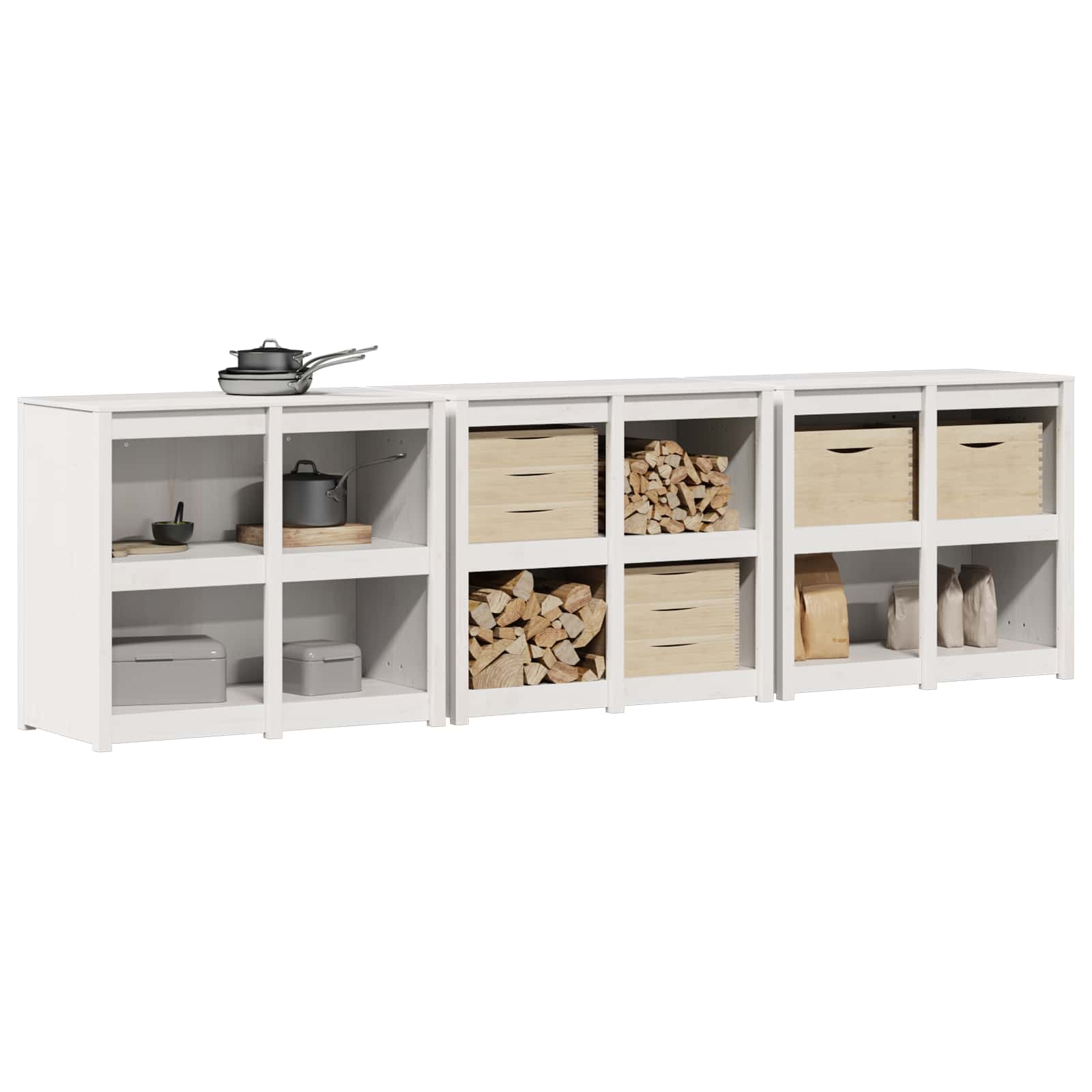Lauko virtuvės spintelė MEPPEL 3 vnt. Balta