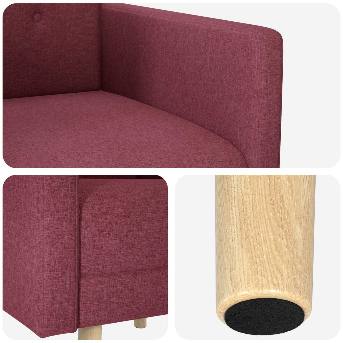 Akcentinis fotelis Vyno raudona Audinys