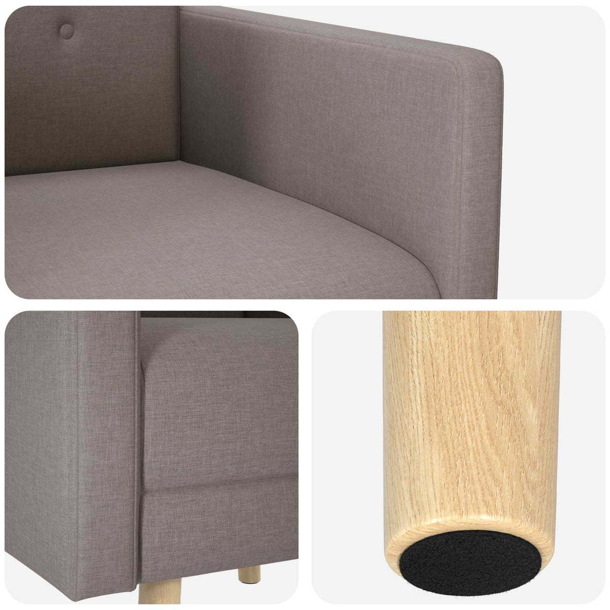 Akcentinis fotelis Taupe Audinys