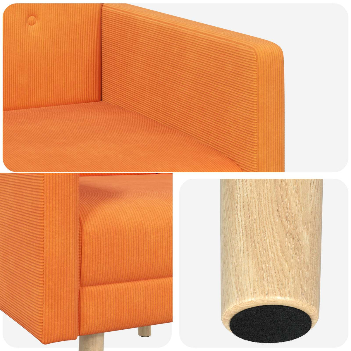 Akcentinis krėslas Oranžinė Velvetinis audinys
