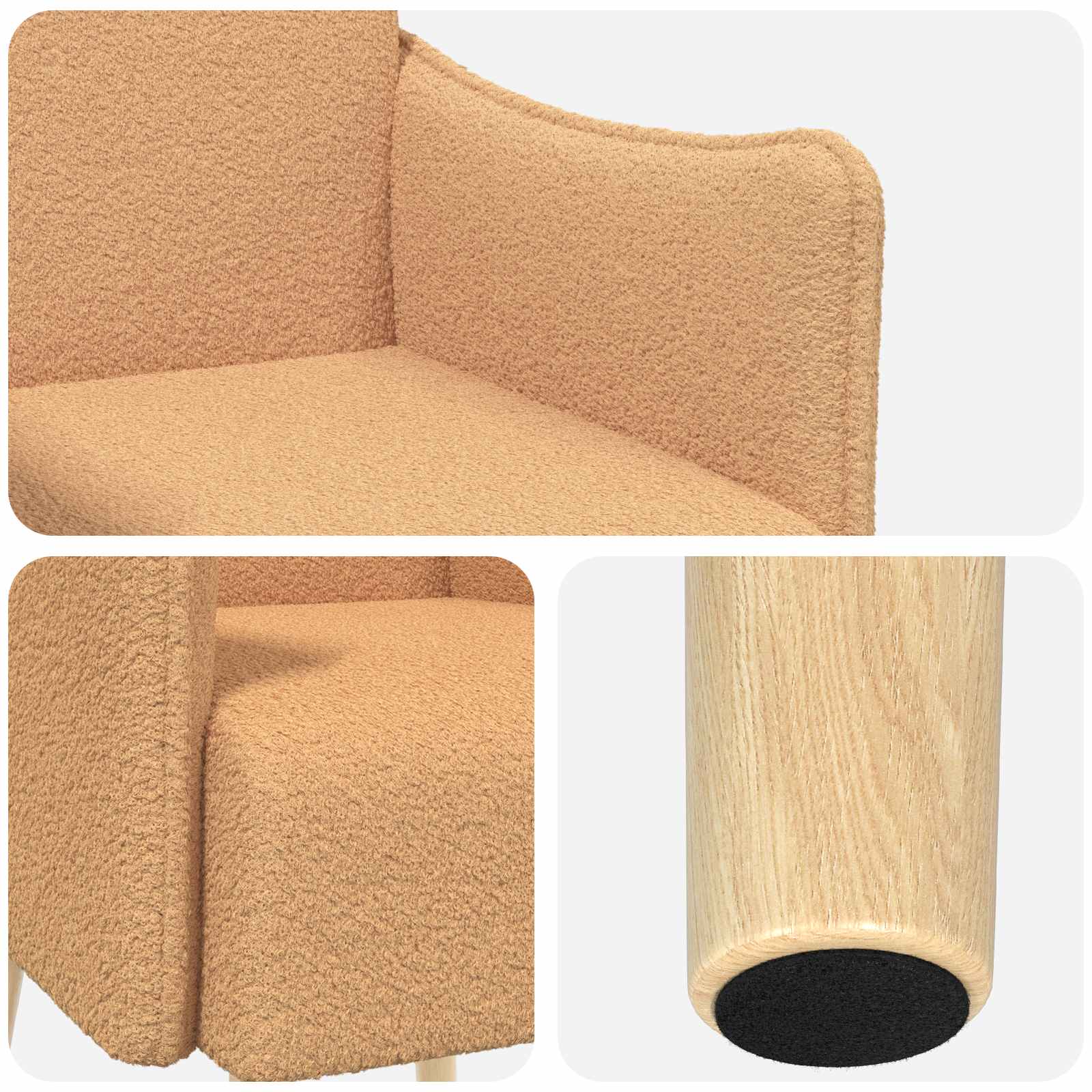 Akcentinis fotelis Smėlio Bouclé