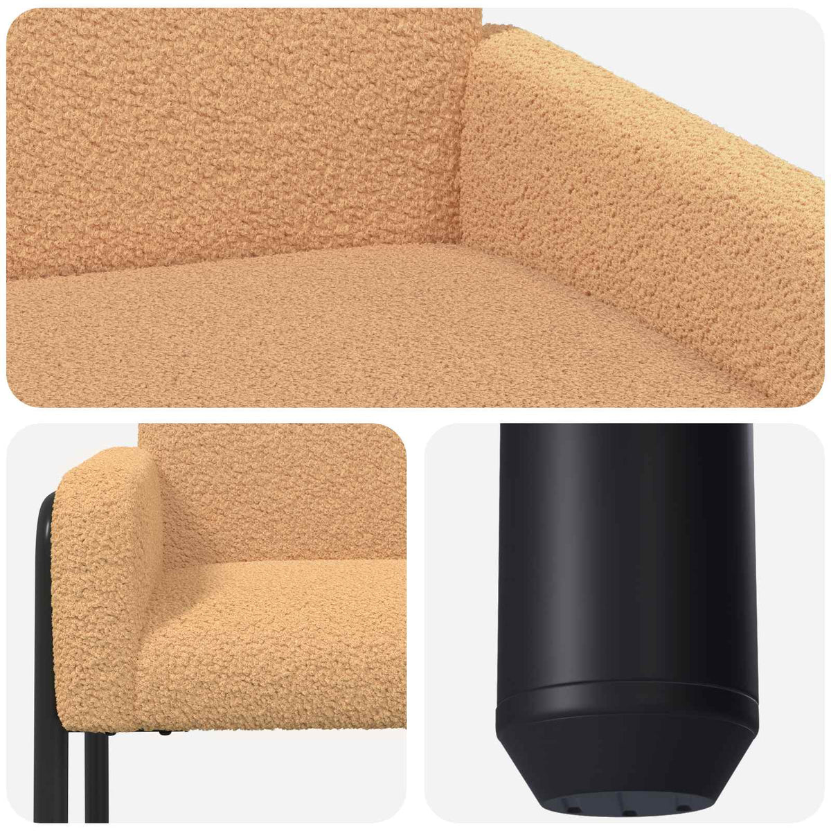 Akcentinė kėdė Smėlio Bouclé