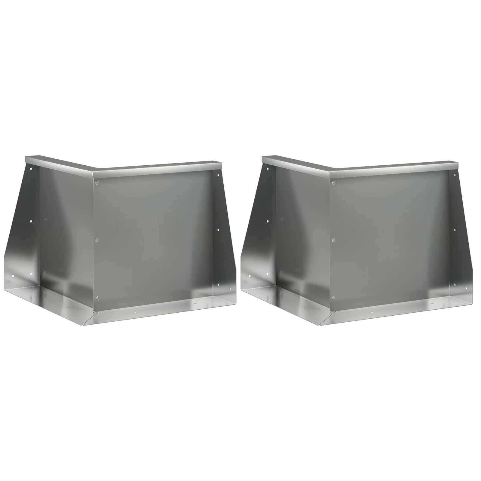 Sienelė 2 vnt. 50 x 50 x 40 cm Galvanizuotas plienas Sidabrinė