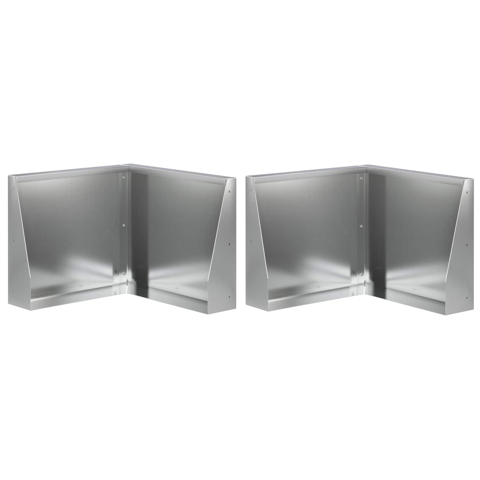 Sienelė 2 vnt. 50 x 50 x 30 cm Galvanizuotas plienas Sidabrinė