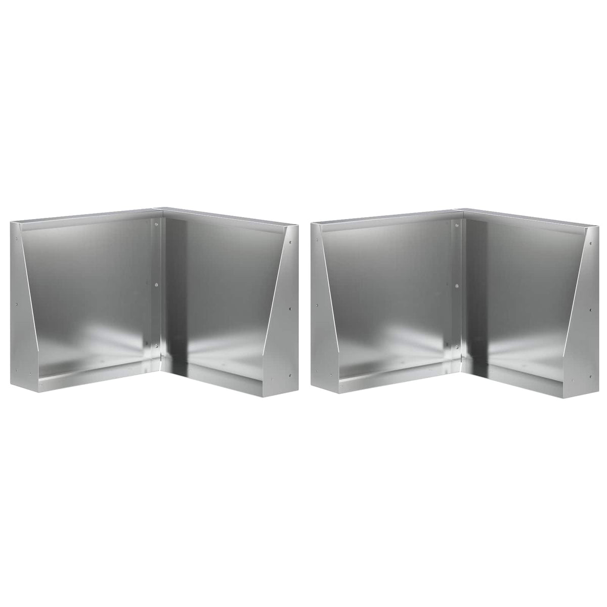 Sienelė 2 vnt. 50 x 50 x 40 cm Galvanizuotas plienas Sidabrinė