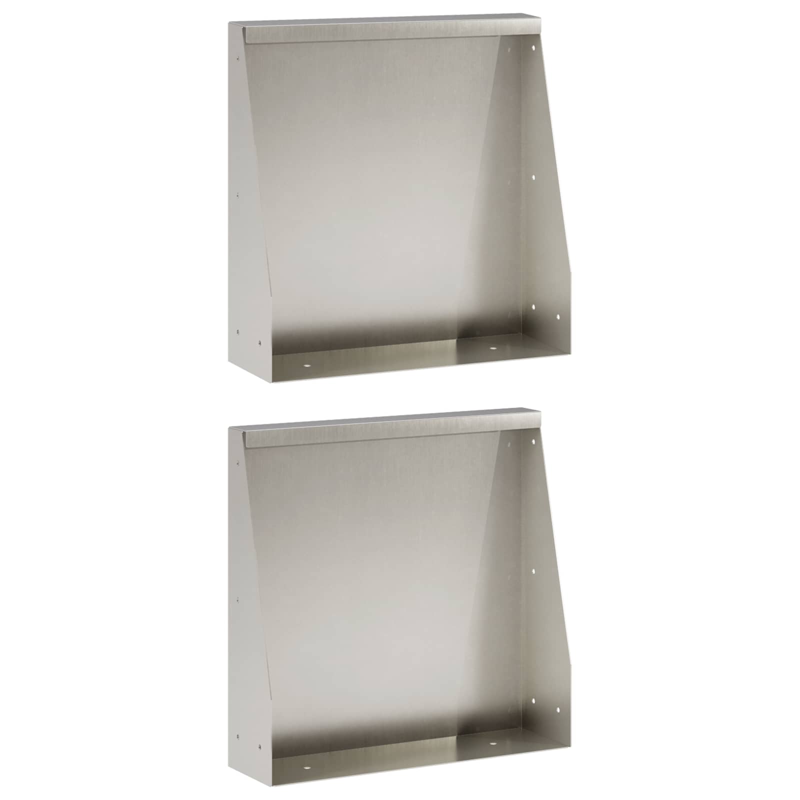 Sienelė 2 vnt. 40 x 12 x 40 cm Nerūdijantis plienas Sidabrinė