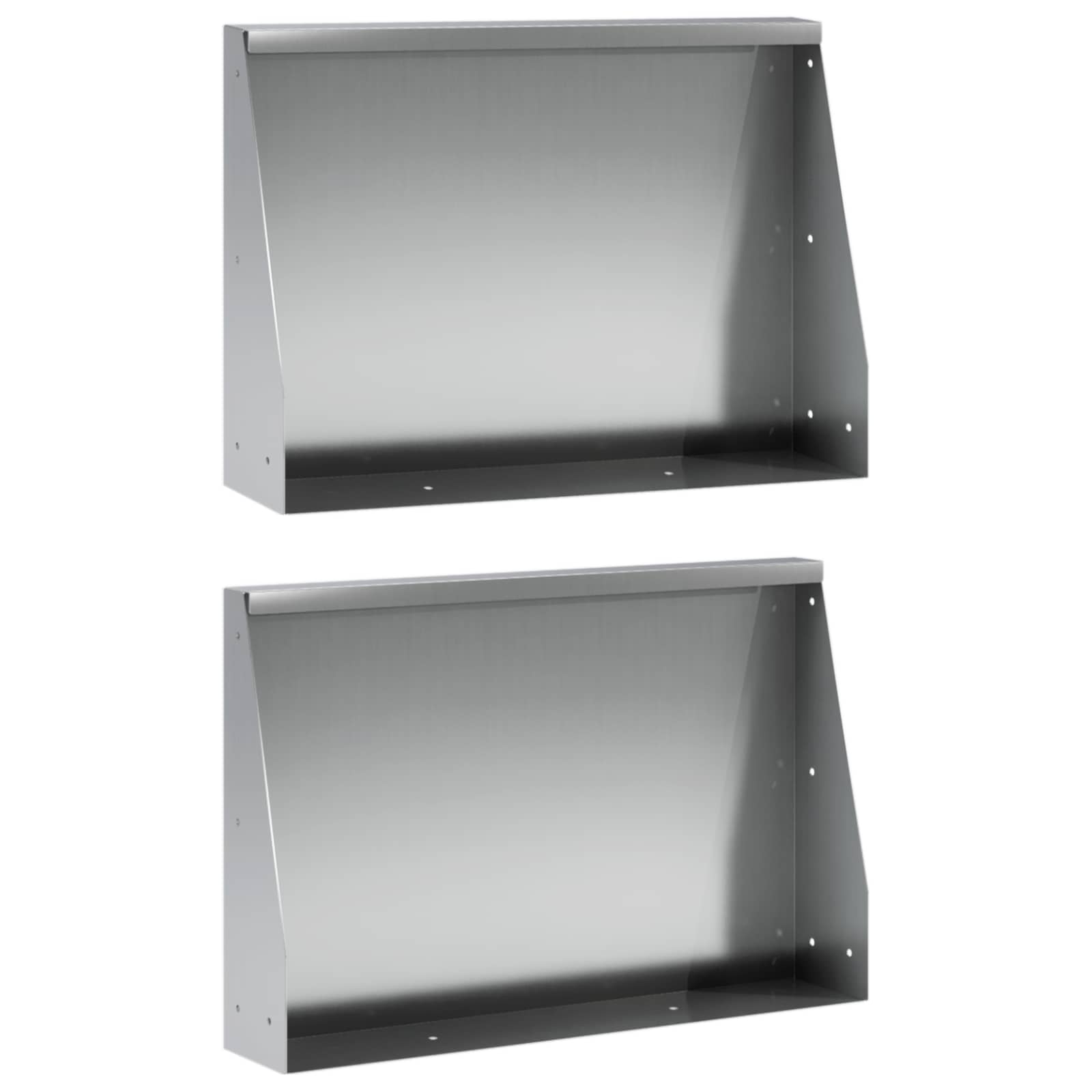 Sienelė 2 vnt. 60 x 12 x 30 cm Galvanizuotas plienas Sidabrinė