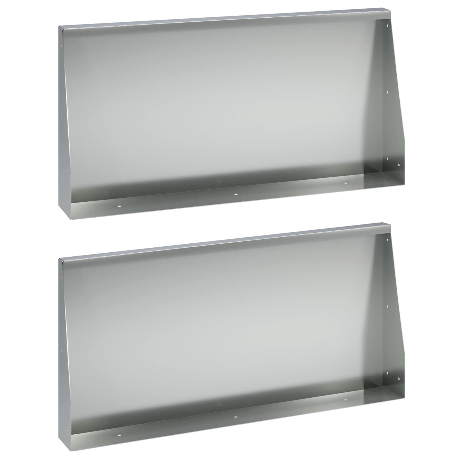 Sienelė 2 vnt. 80 x 12 x 40 cm Galvanizuotas plienas Sidabrinė