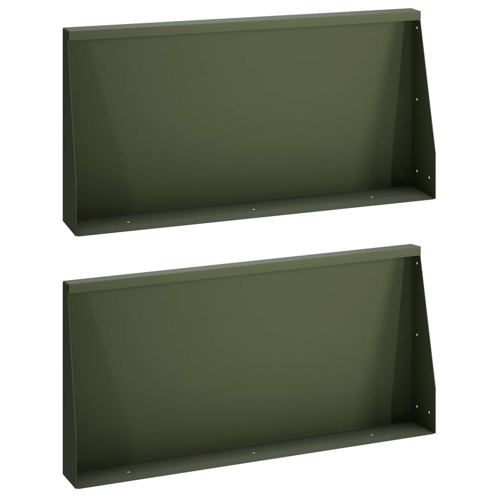 Sienelė 2 vnt. 80 x 12 x 50 cm Plienas Alyvuogių žalia