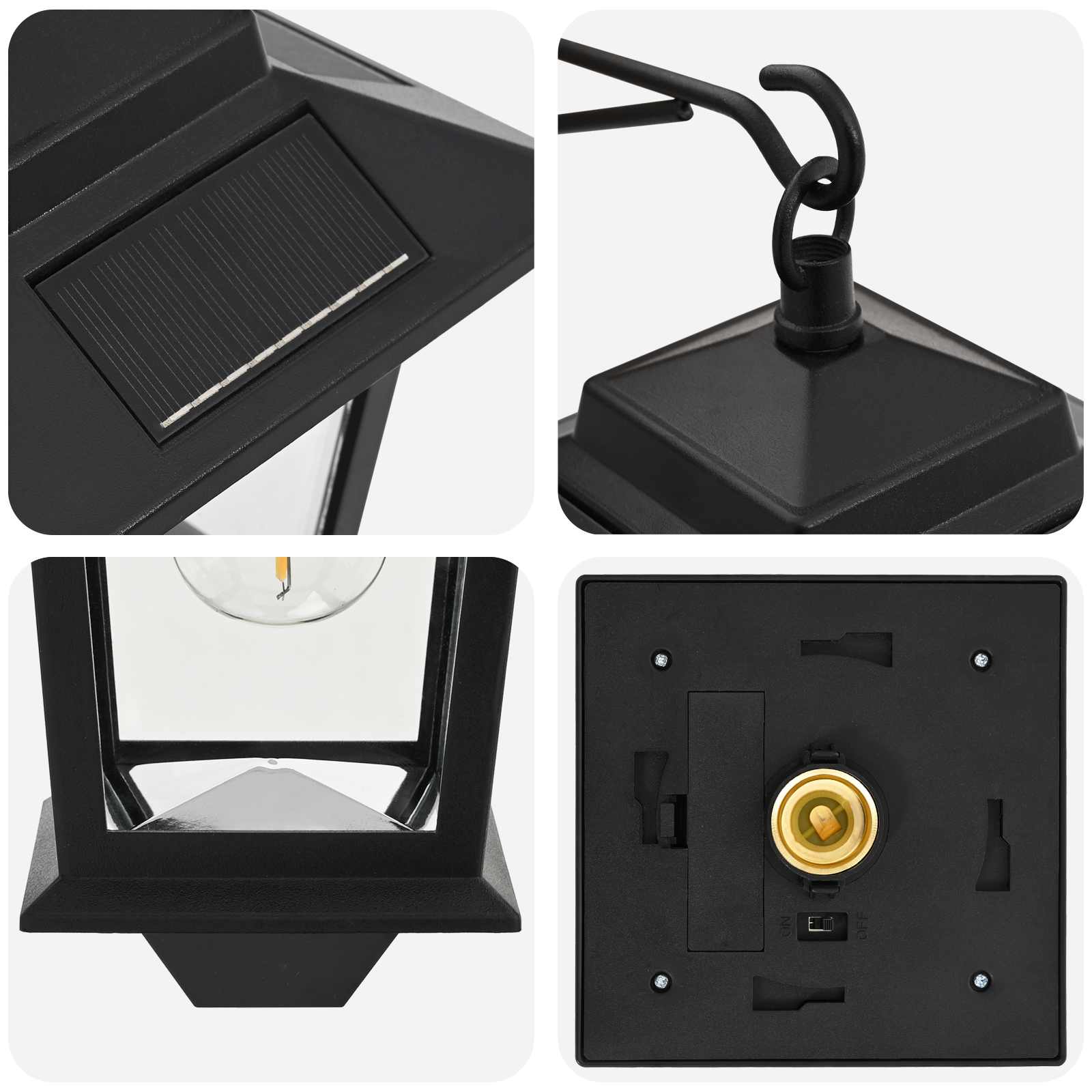 Sieninė Lempa with LED Bulb 2 vnt. Juoda 19 x 14 x 25 cm