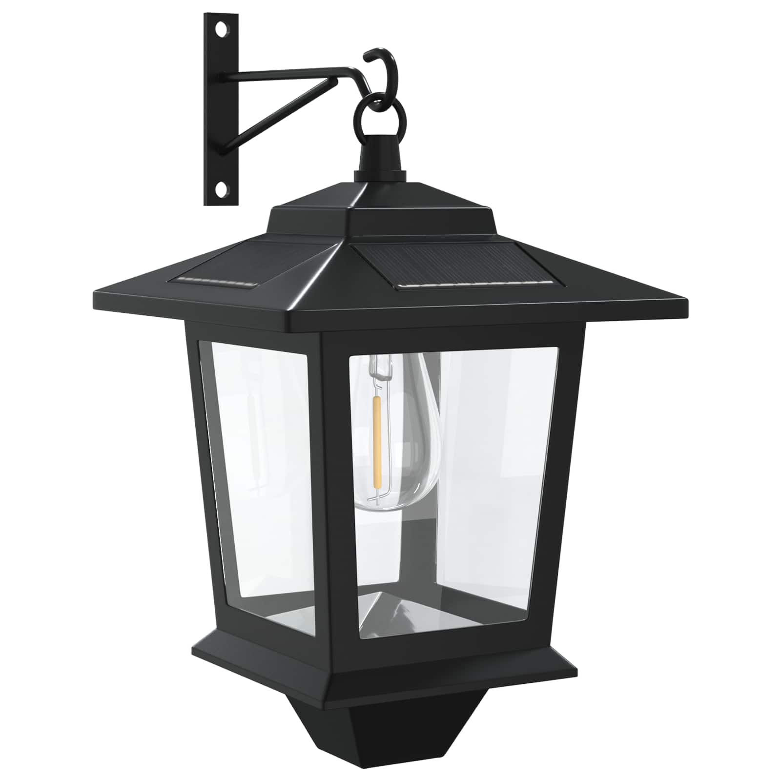Sieninė Lempa with LED Bulb 2 vnt. Juoda 19 x 14 x 25 cm