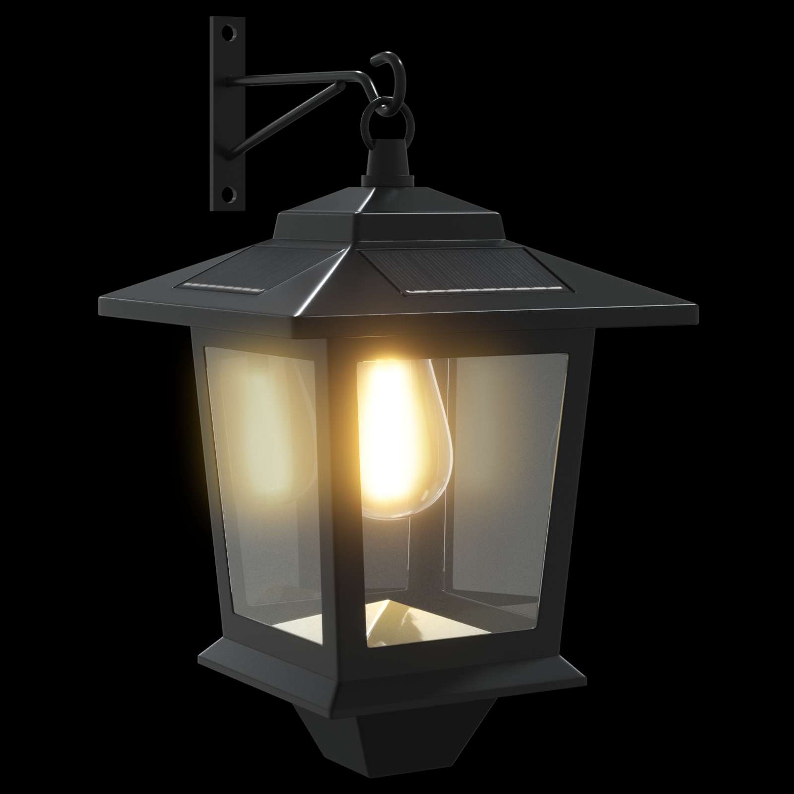 Sieninė Lempa with LED Bulb 2 vnt. Juoda 19 x 14 x 25 cm