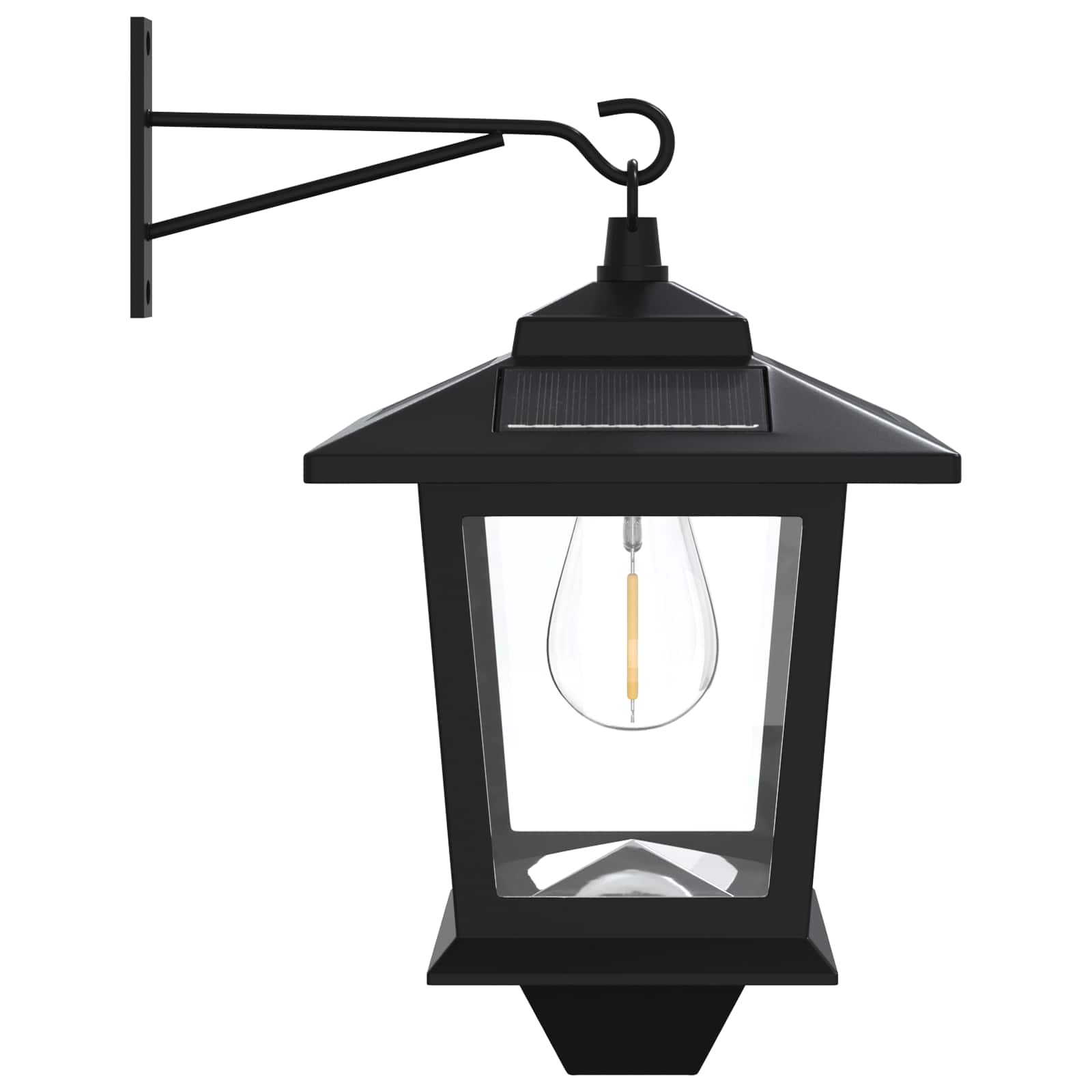 Sieninė Lempa with LED Bulb 2 vnt. Juoda 19 x 14 x 25 cm