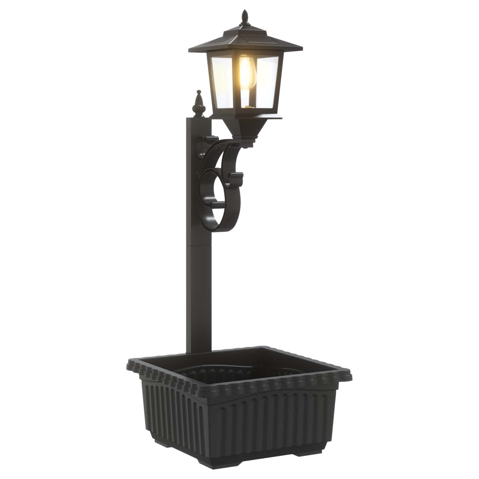 Stulpelis su Gėlynu Juoda 29 x 28 x 74 cm ABS ir PP