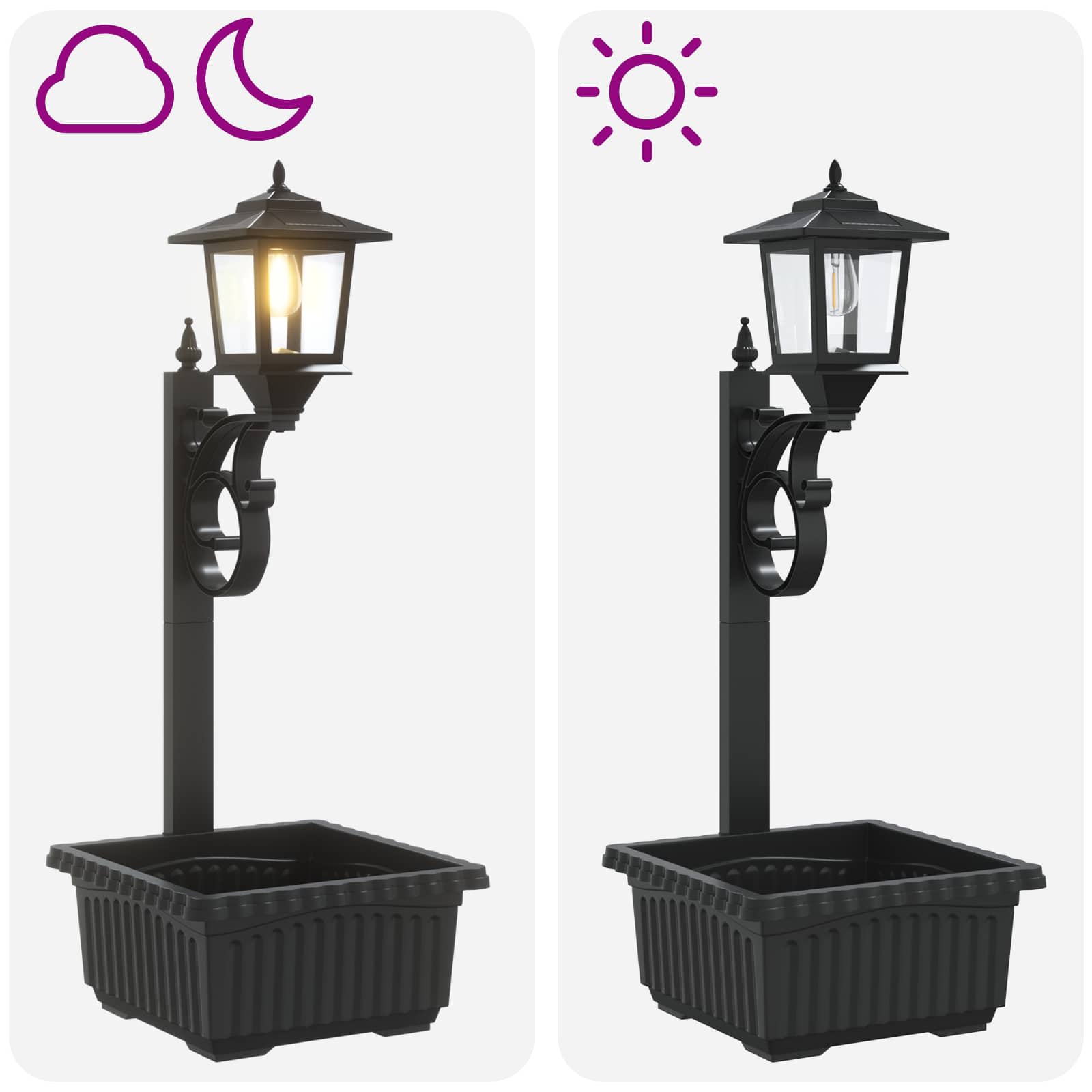 Stulpelis su Gėlynu Juoda 29 x 28 x 74 cm ABS ir PP