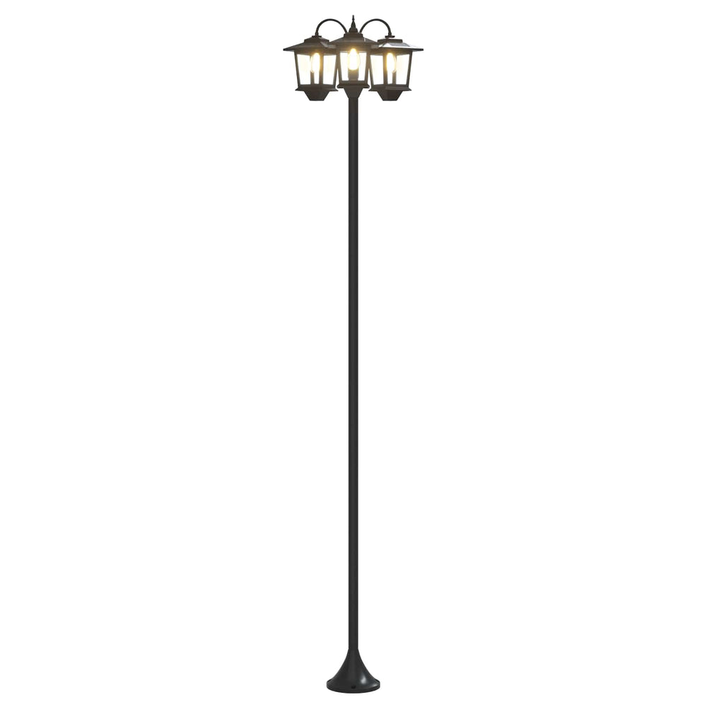 3-Head Lamp Post Juoda 16 x 16 x 187 cm Aliuminis ir ABS