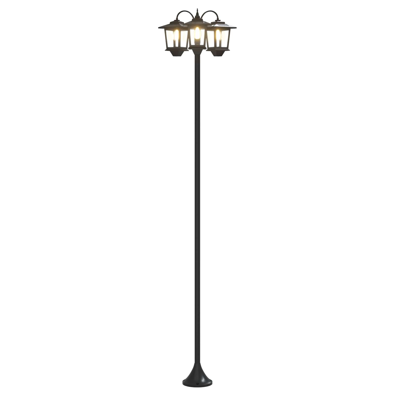 3-Head Lamp Post Juoda 16 x 16 x 187 cm Aliuminis ir ABS