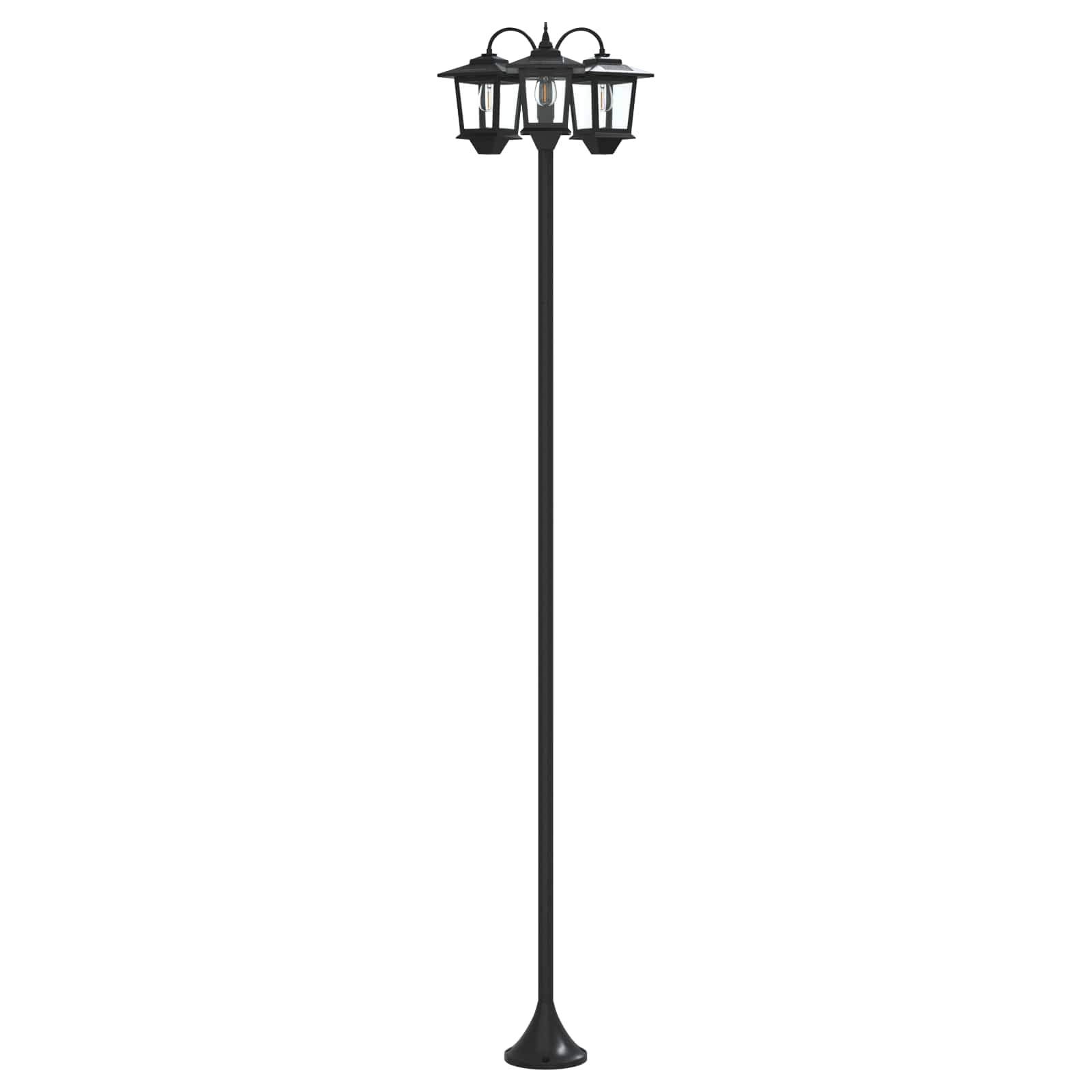 3-Head Lamp Post Juoda 16 x 16 x 187 cm Aliuminis ir ABS