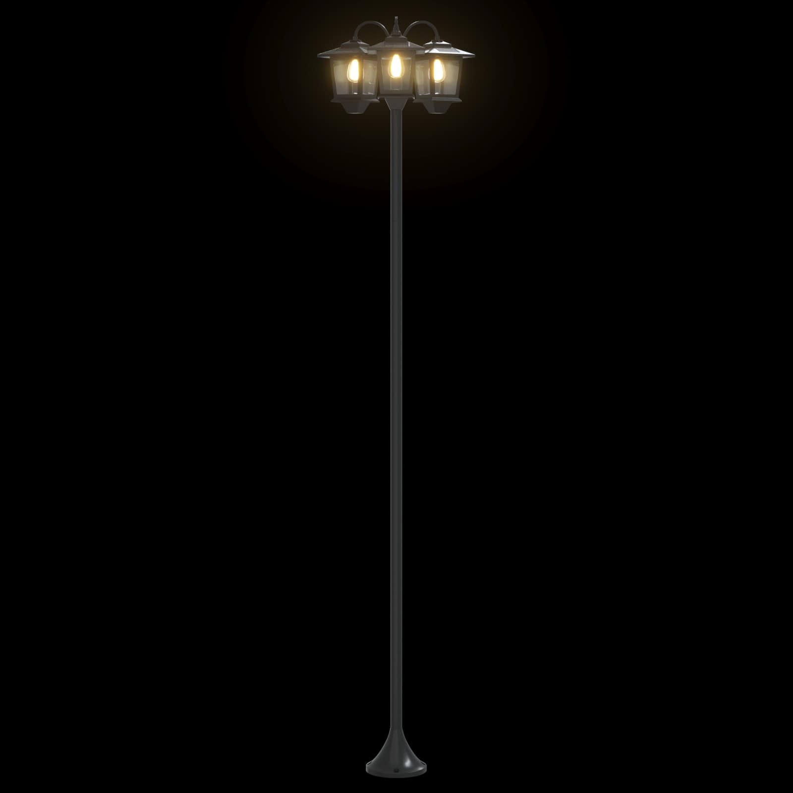 3-Head Lamp Post Juoda 16 x 16 x 187 cm Aliuminis ir ABS