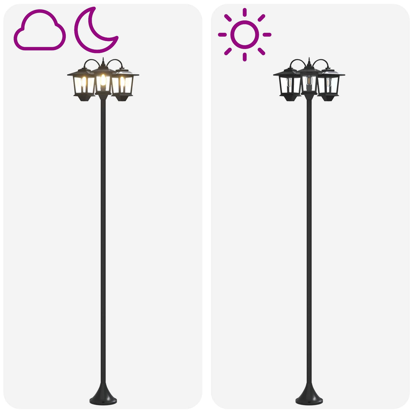 3-Head Lamp Post Juoda 16 x 16 x 187 cm Aliuminis ir ABS