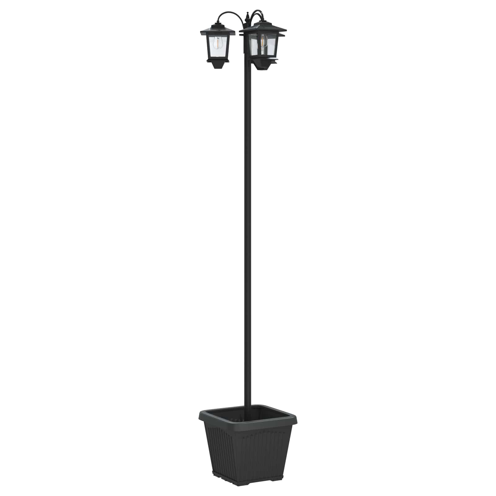 3-Head Lamp Post with Planter Juoda 32 x 32 x 188 cm