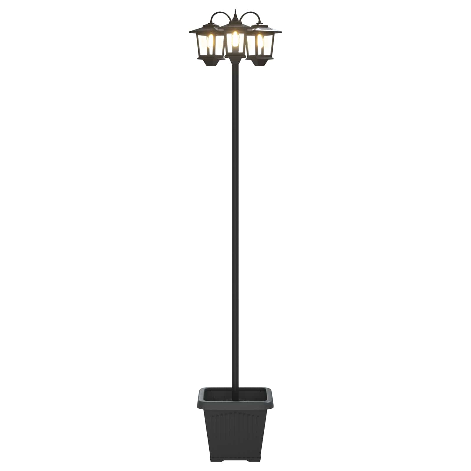 3-Head Lamp Post with Planter Juoda 32 x 32 x 188 cm