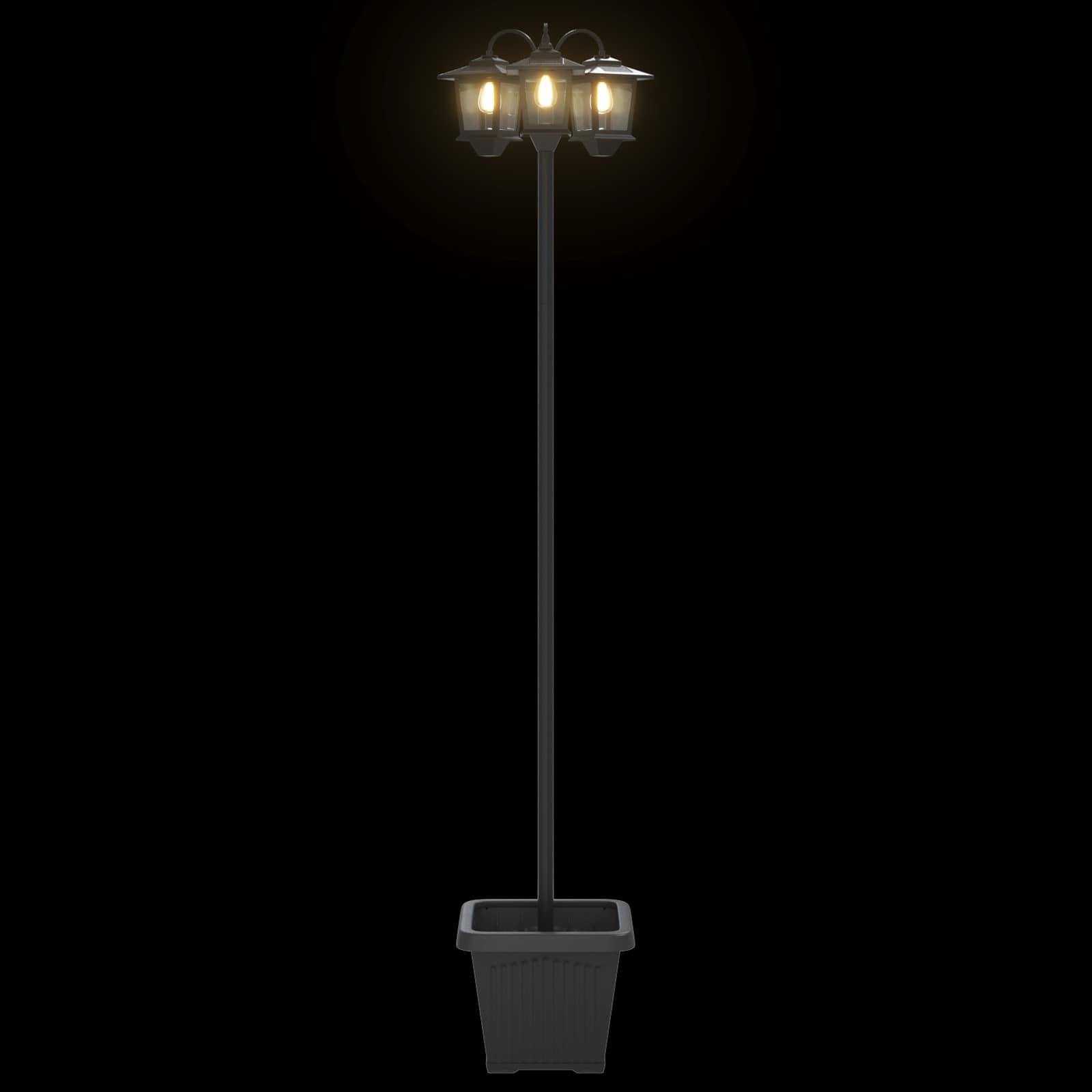 3-Head Lamp Post with Planter Juoda 32 x 32 x 188 cm