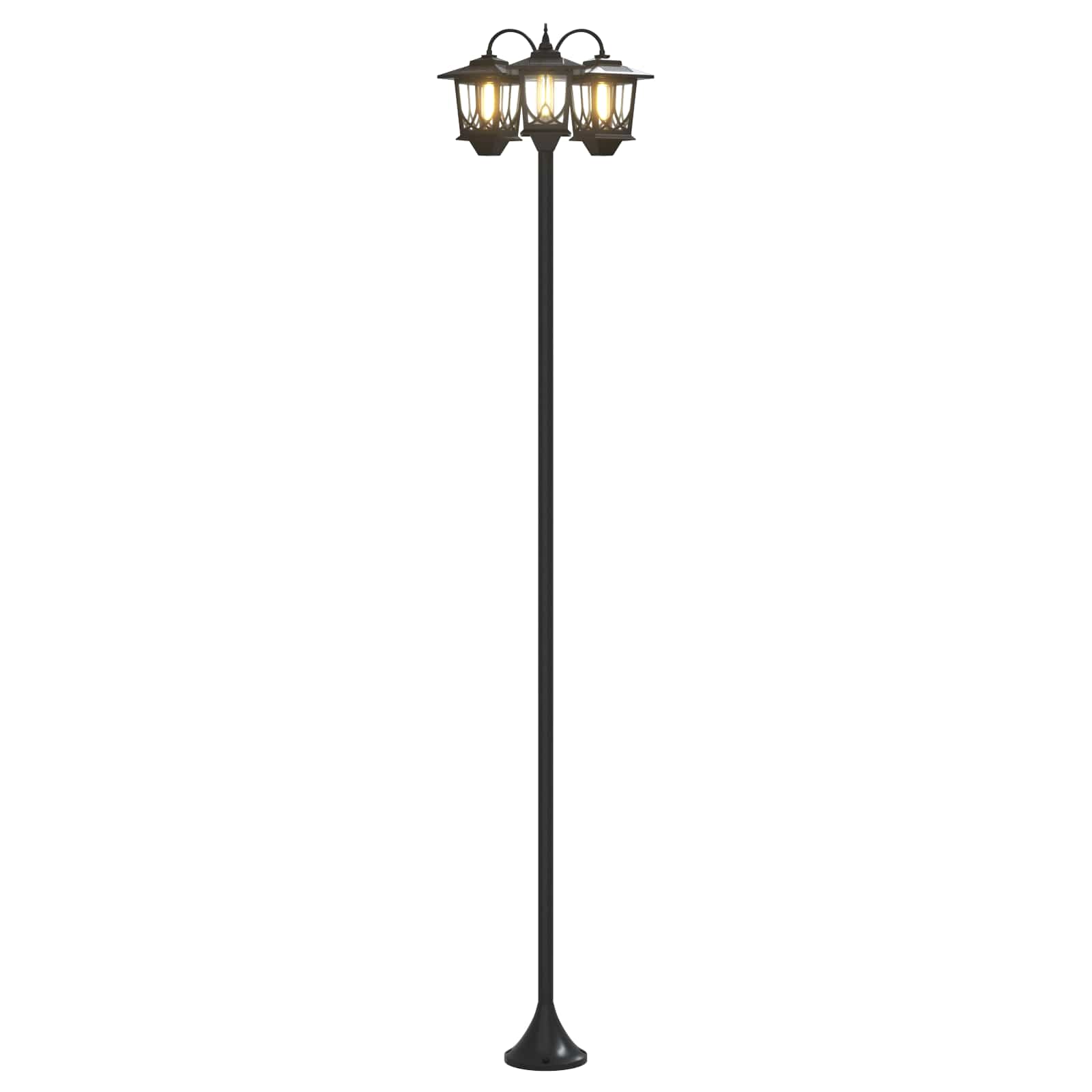 3-Head Lamp Post Juoda 16 x 16 x 187 cm Aliuminis ir ABS