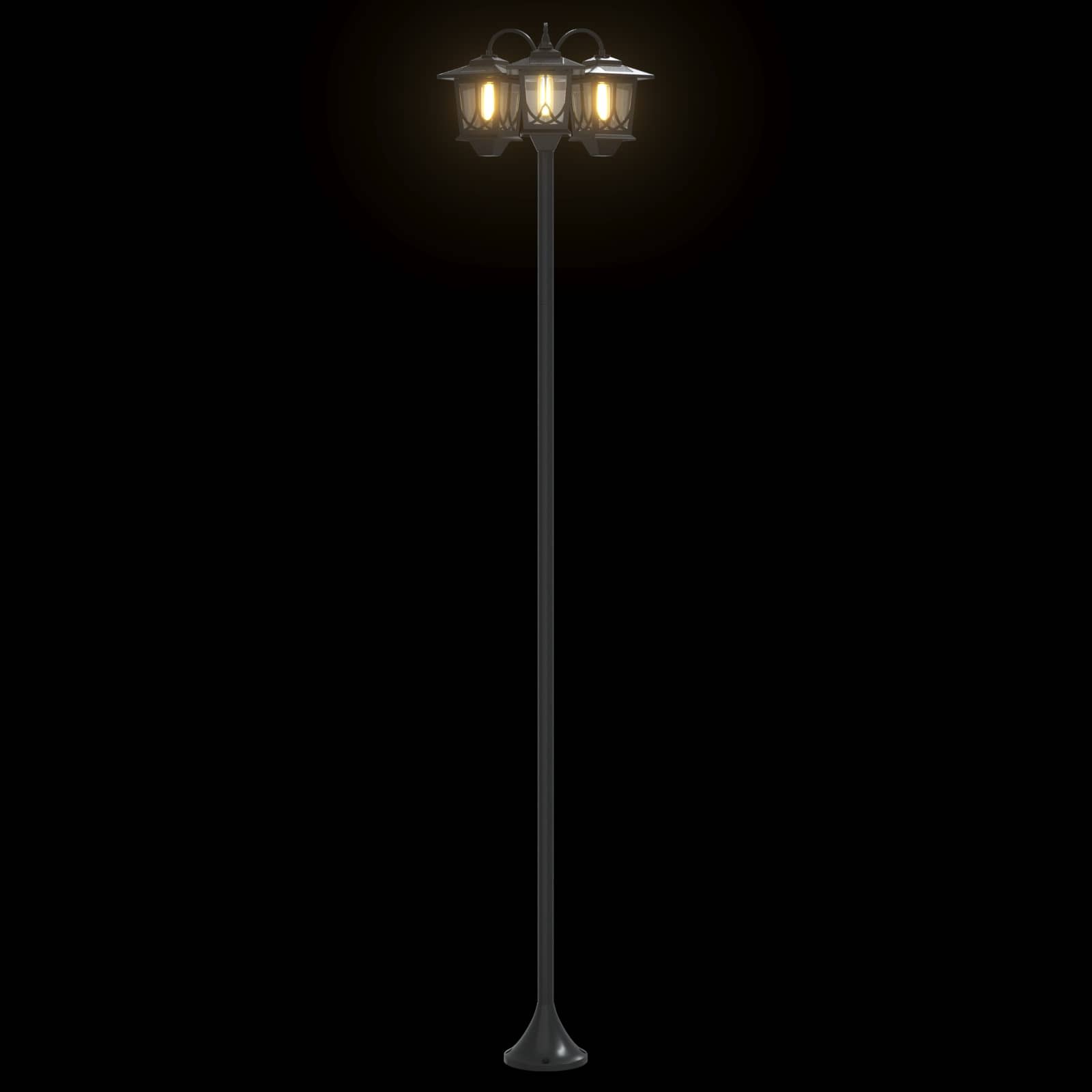 3-Head Lamp Post Juoda 16 x 16 x 187 cm Aliuminis ir ABS