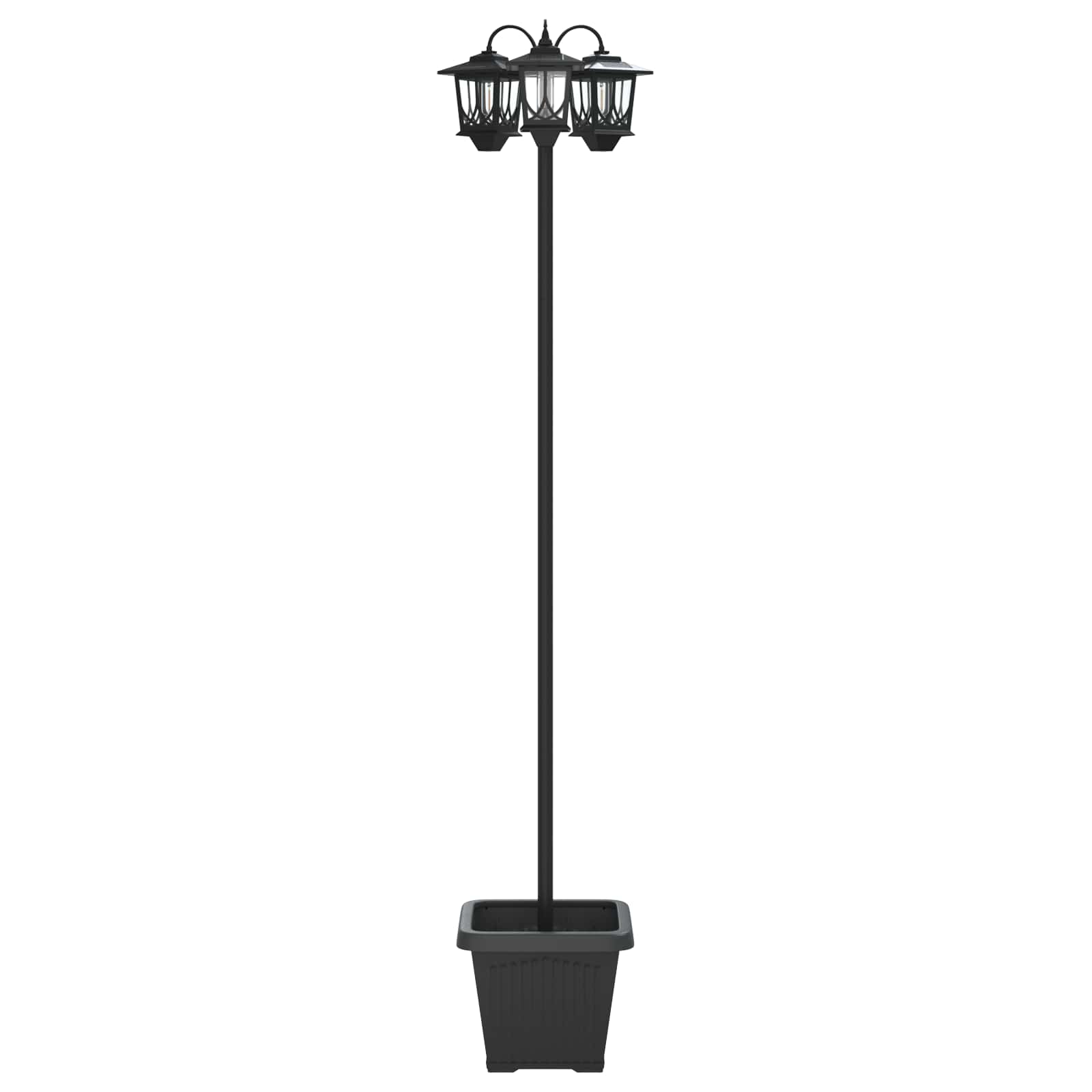 3-Head Lamp Post Juoda 32 x 32 x 188 cm Aliuminis ir ABS