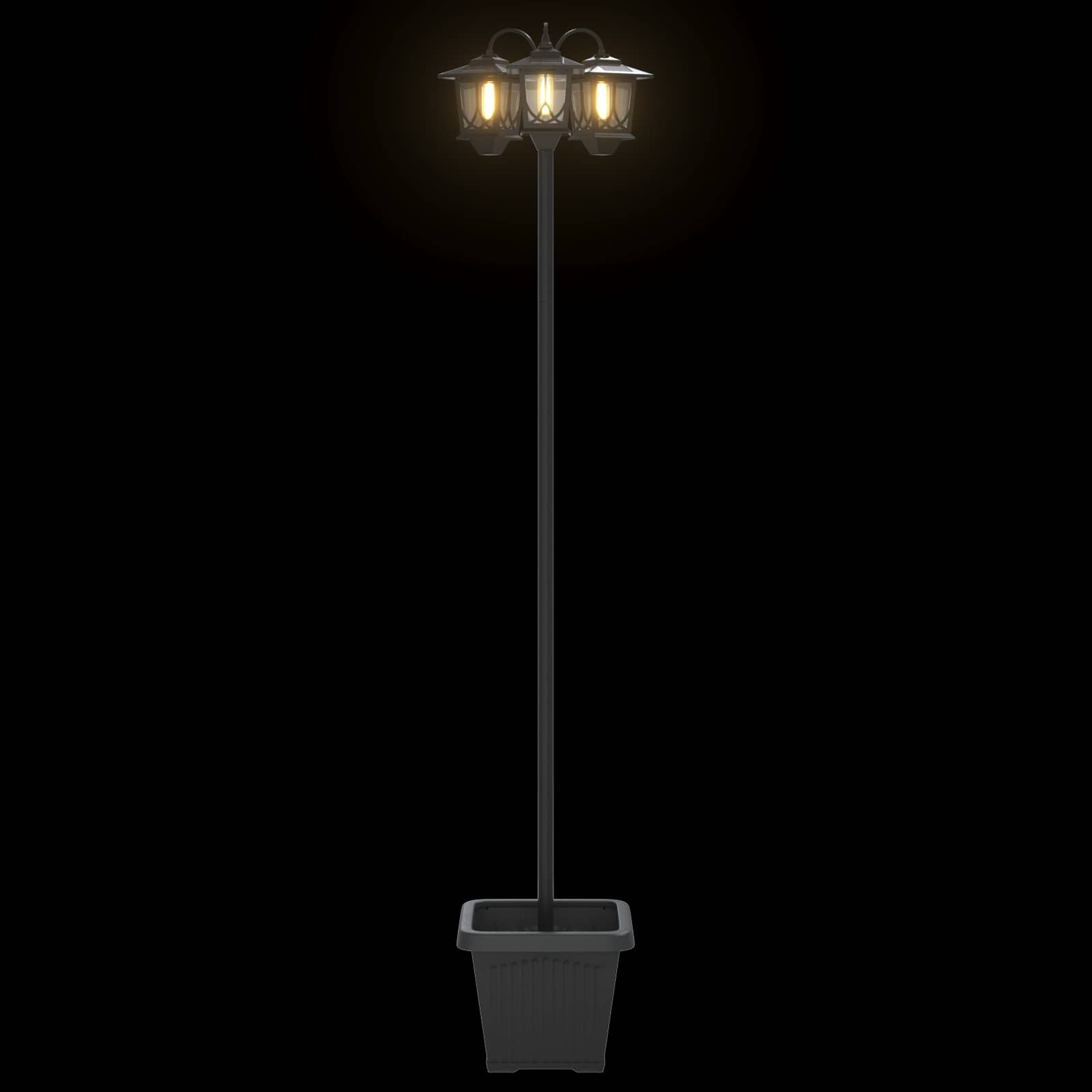 3-Head Lamp Post Juoda 32 x 32 x 188 cm Aliuminis ir ABS