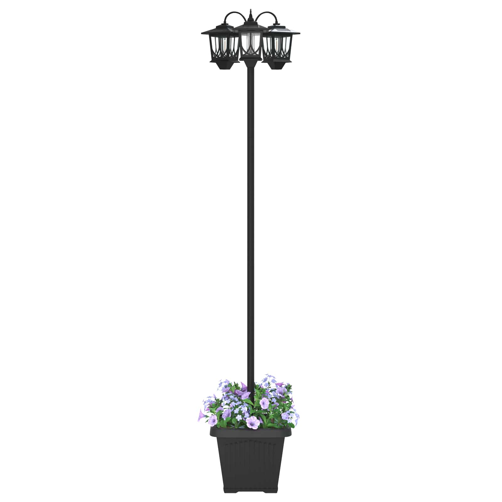 3-Head Lamp Post Juoda 32 x 32 x 188 cm Aliuminis ir ABS