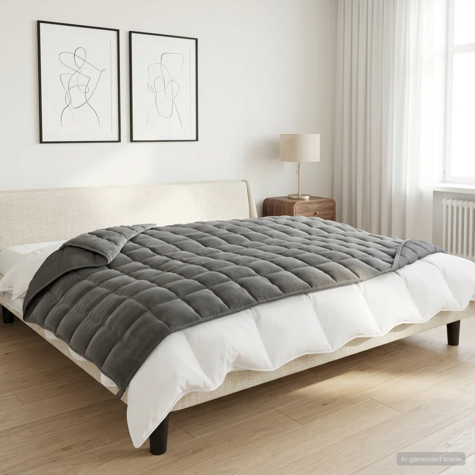 Svorio antklodė Antracito 152 x 203 cm 11 kg 100% Medvilnė 205T