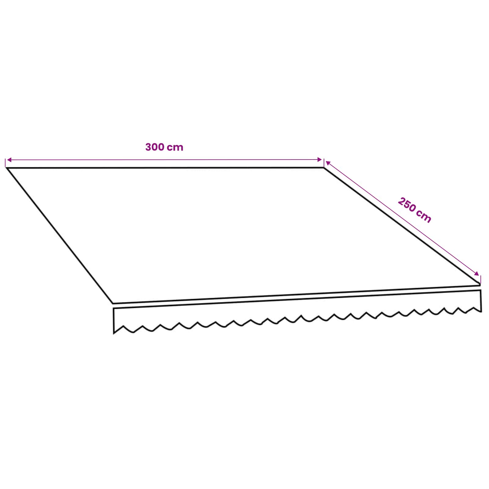 Markizės pakaitinis audinys Oranžinė ir ruda 300 x 250 cm