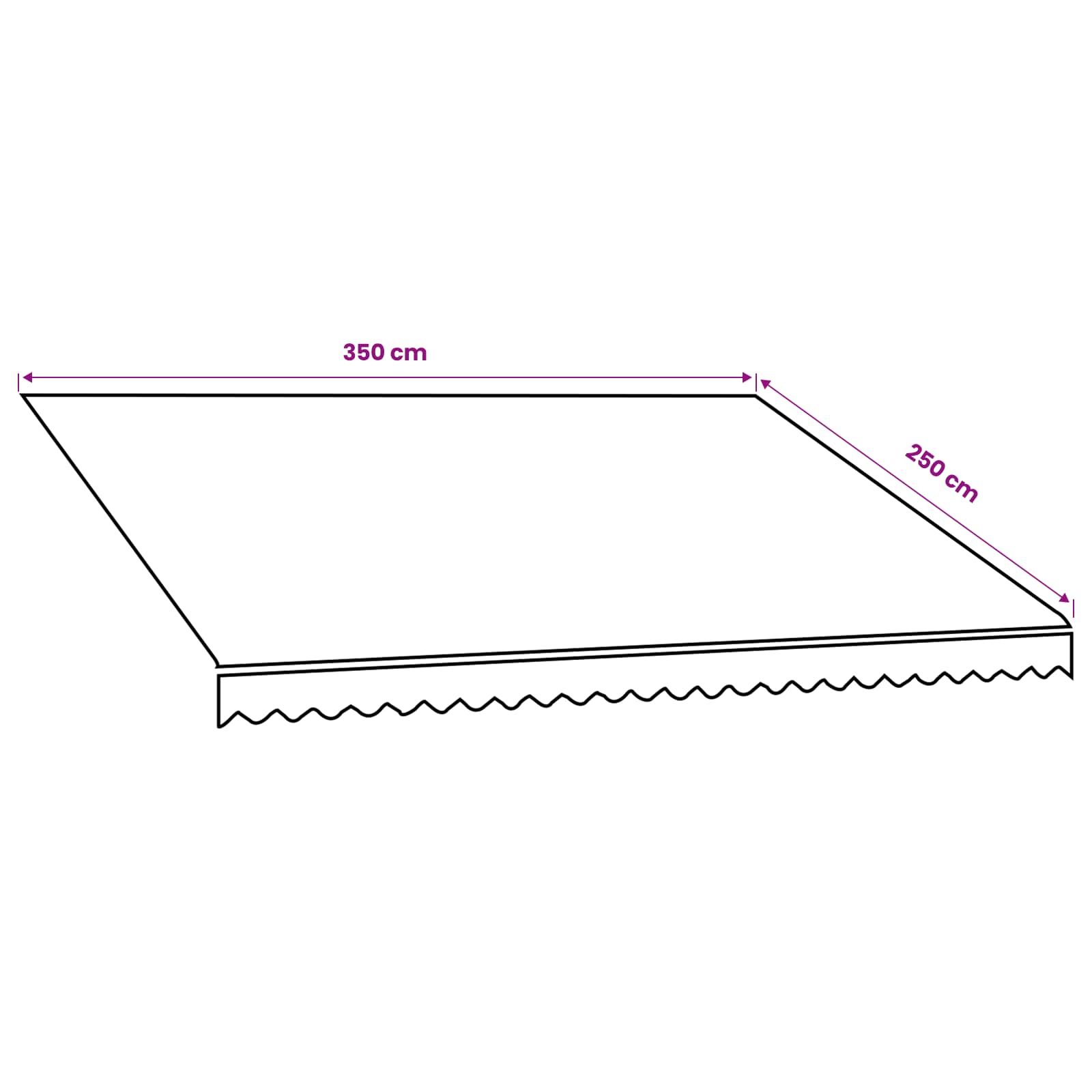 Markizės pakaitinis audinys Oranžinė ir ruda 350 x 250 cm