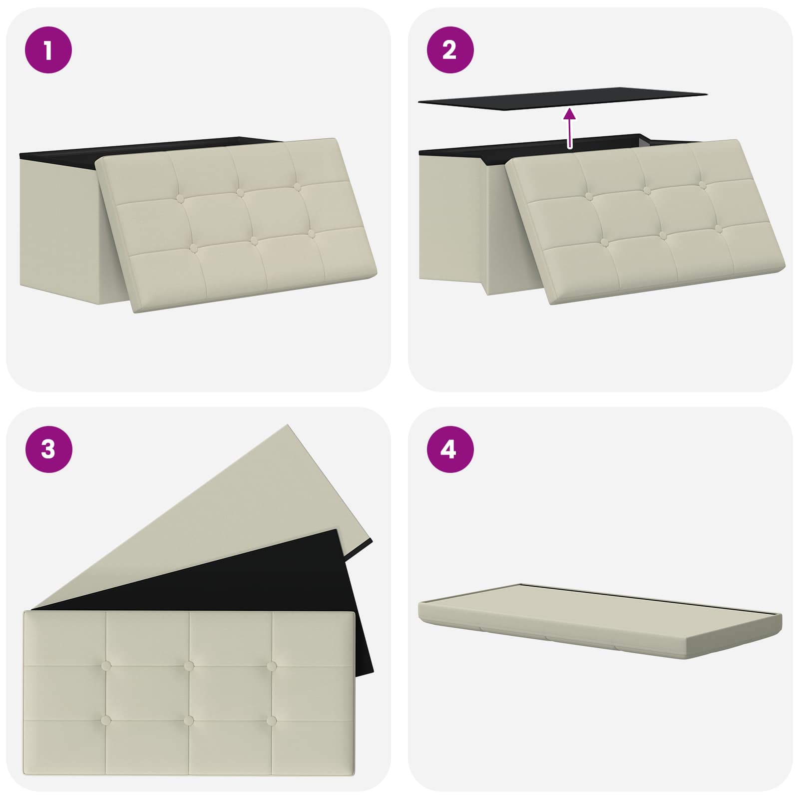 Sulankstomas saugojimo suolas Balta 180 kg 80 L 77 x 38 x 38 cm