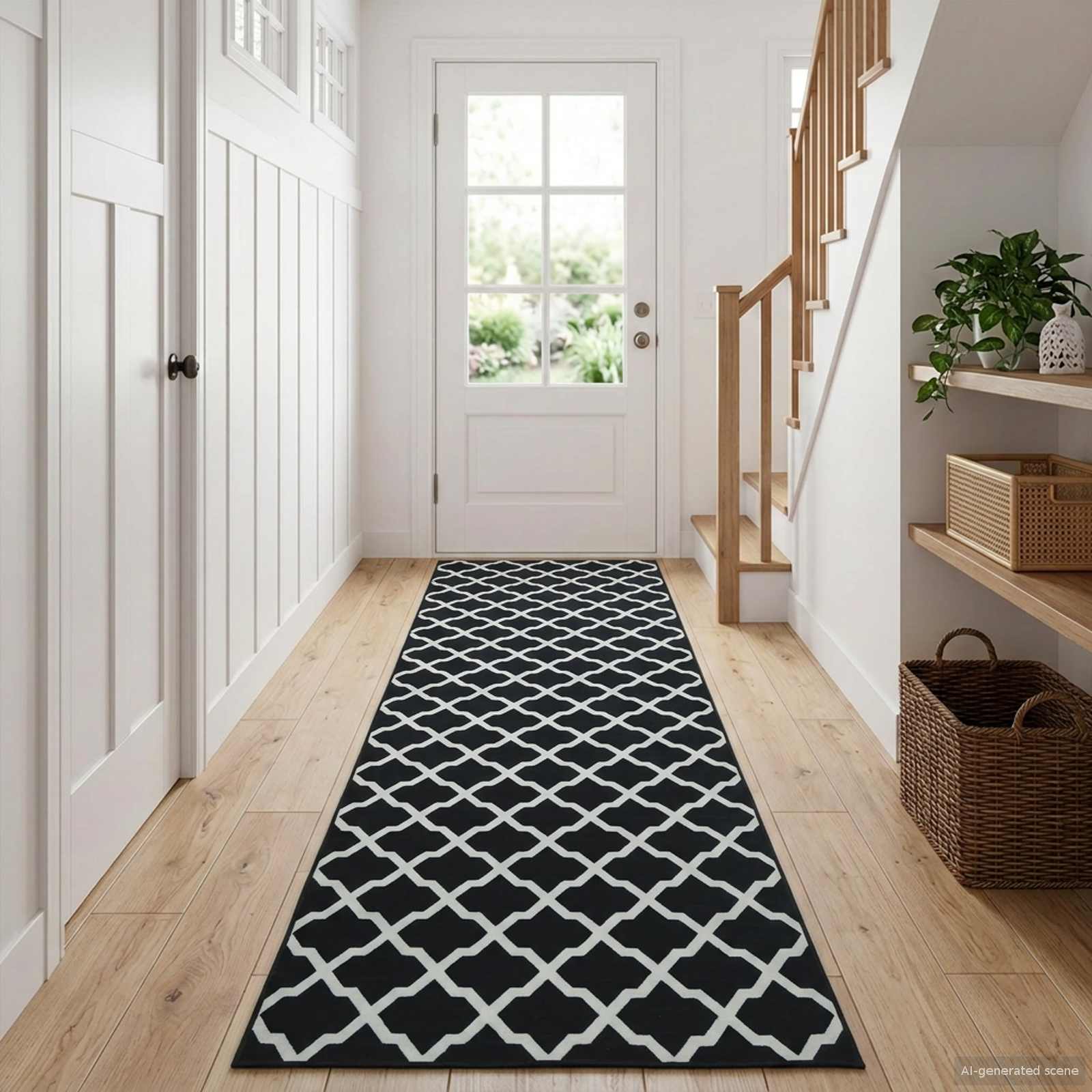Kilimėlis LESAKA Juoda ir balta 100 x 150 cm