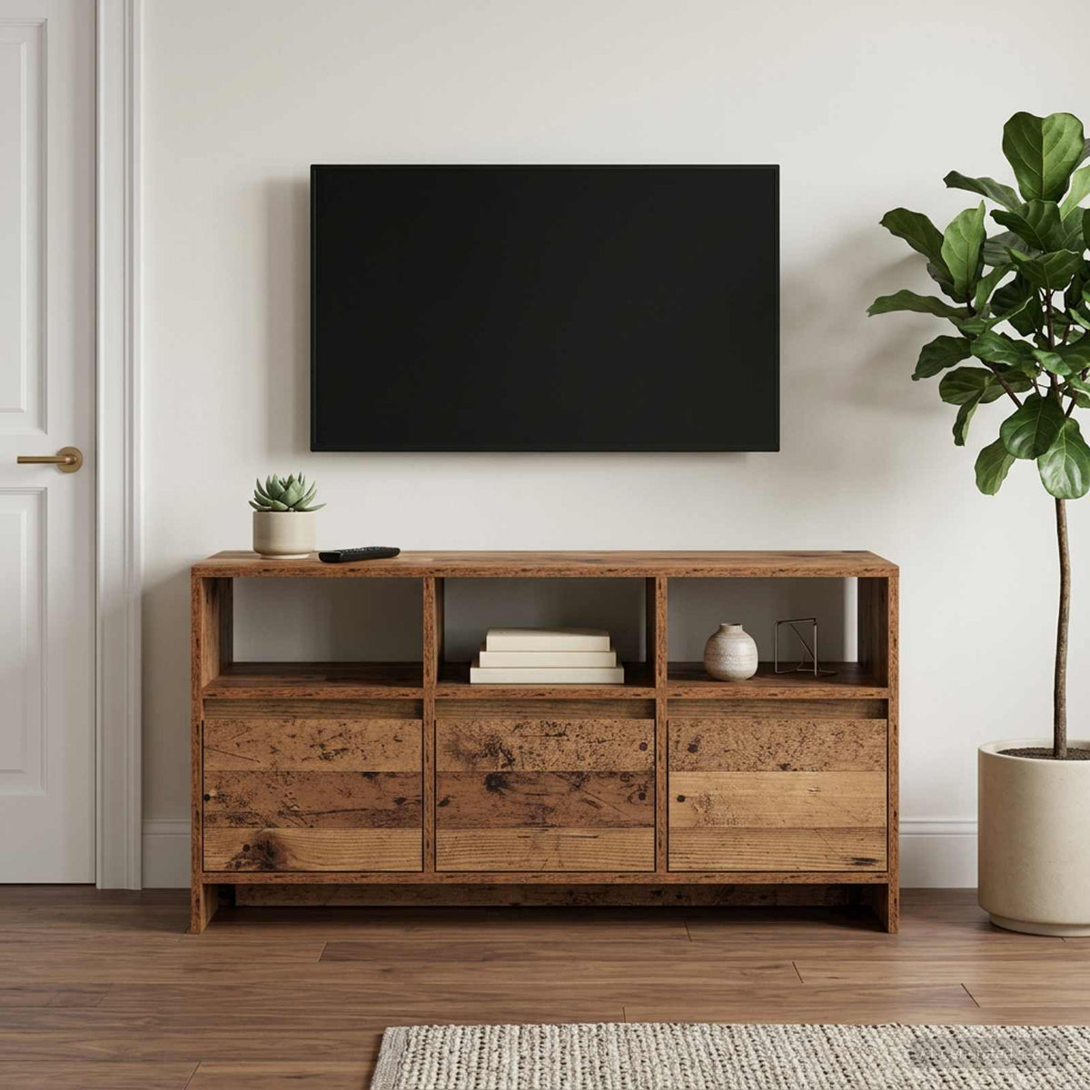 Televizoriaus spintelė 102 x 37,5 x 52,5 cm Ąžuolo mediena