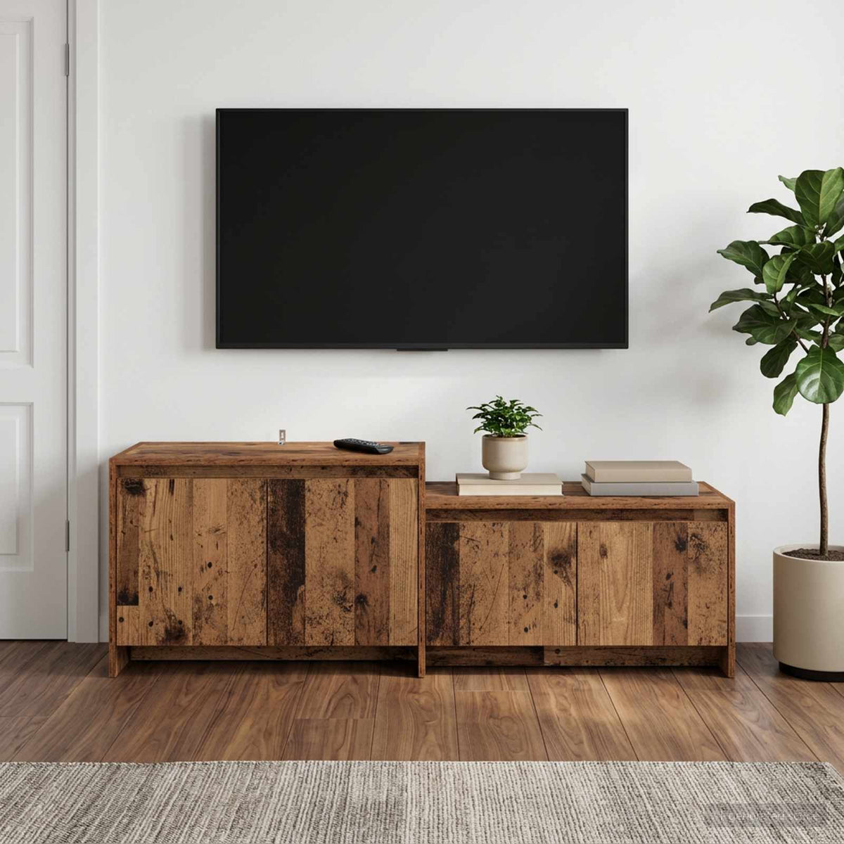 Televizoriaus spintelė 147 x 35 x 50 cm Ąžuolo mediena