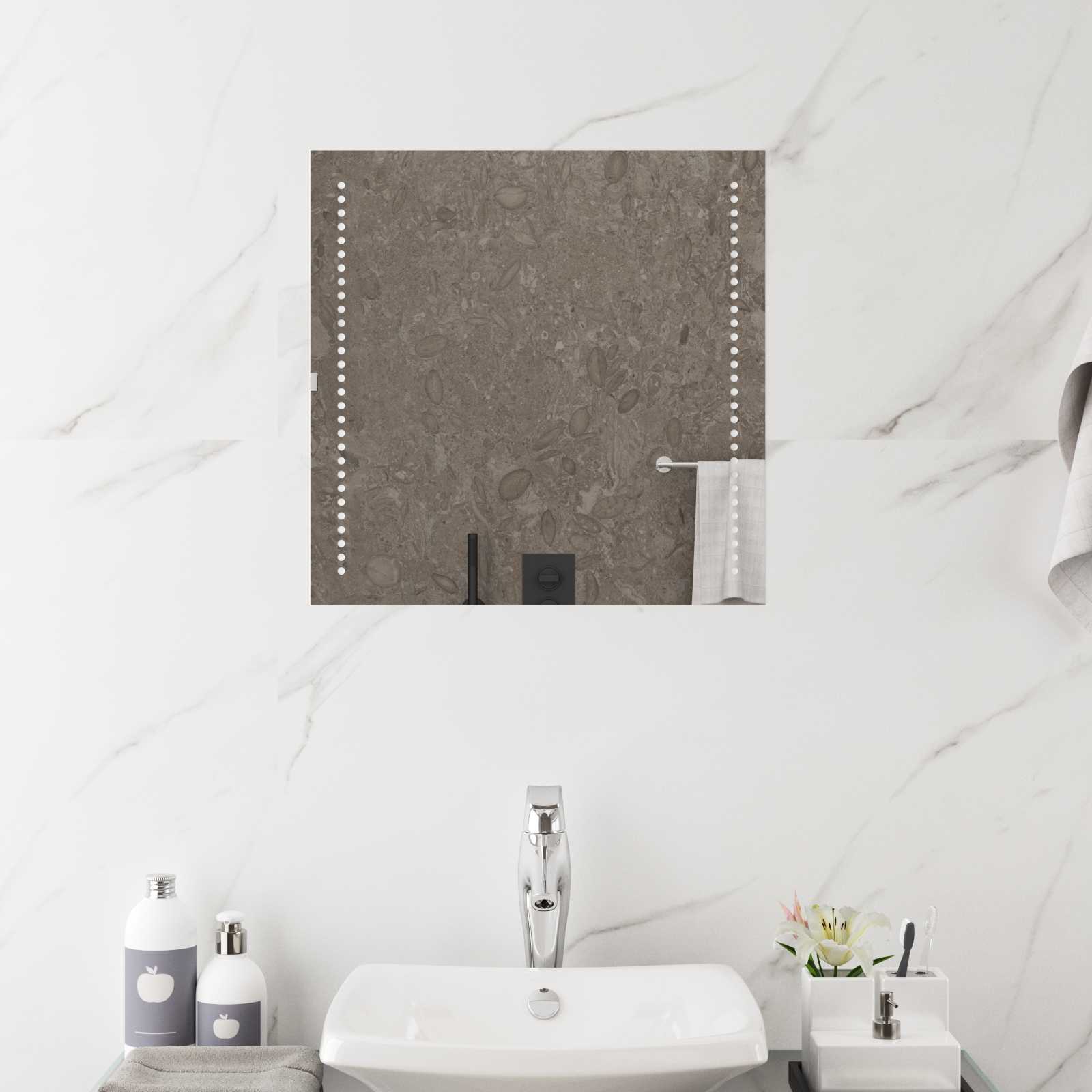 LED vonios veidrodis Skaidrus 50 x 50 cm grūdintas stiklas