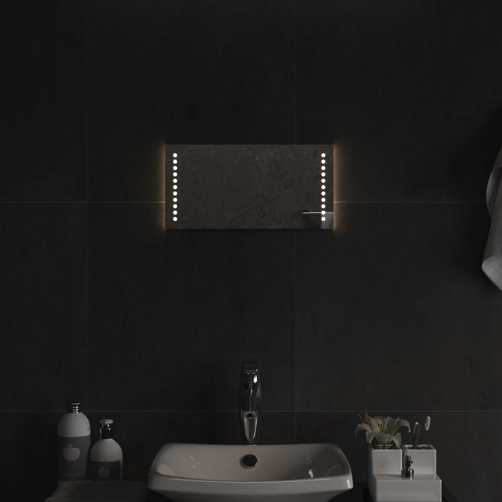 LED vonios veidrodis Skaidrus 40 x 20 cm grūdintas stiklas