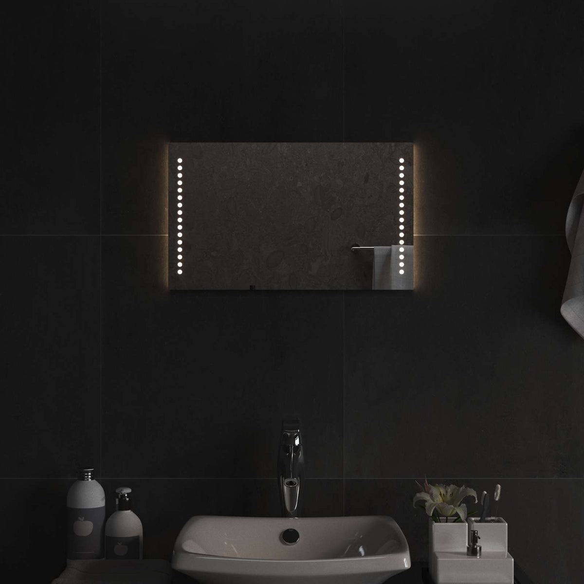 LED vonios veidrodis Skaidrus 50 x 30 cm grūdintas stiklas